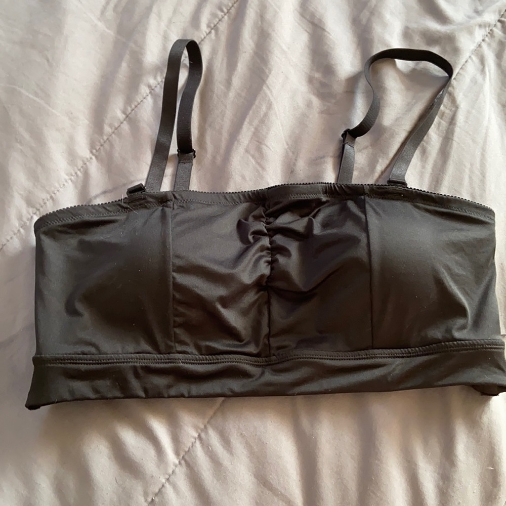 Torrid Size 2 Black Micro Bandeau Bra with Removable Straps